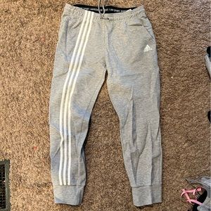 Gray Adidas Sweatpants size medium, one stripe